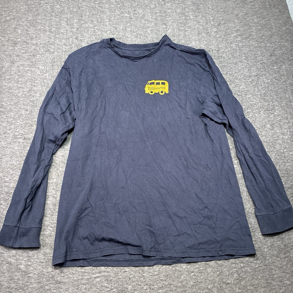 Tillamook‎ Shirt T Shirt Mens L Long Sleeve Ice Cream Oregon Blue Dairy Country